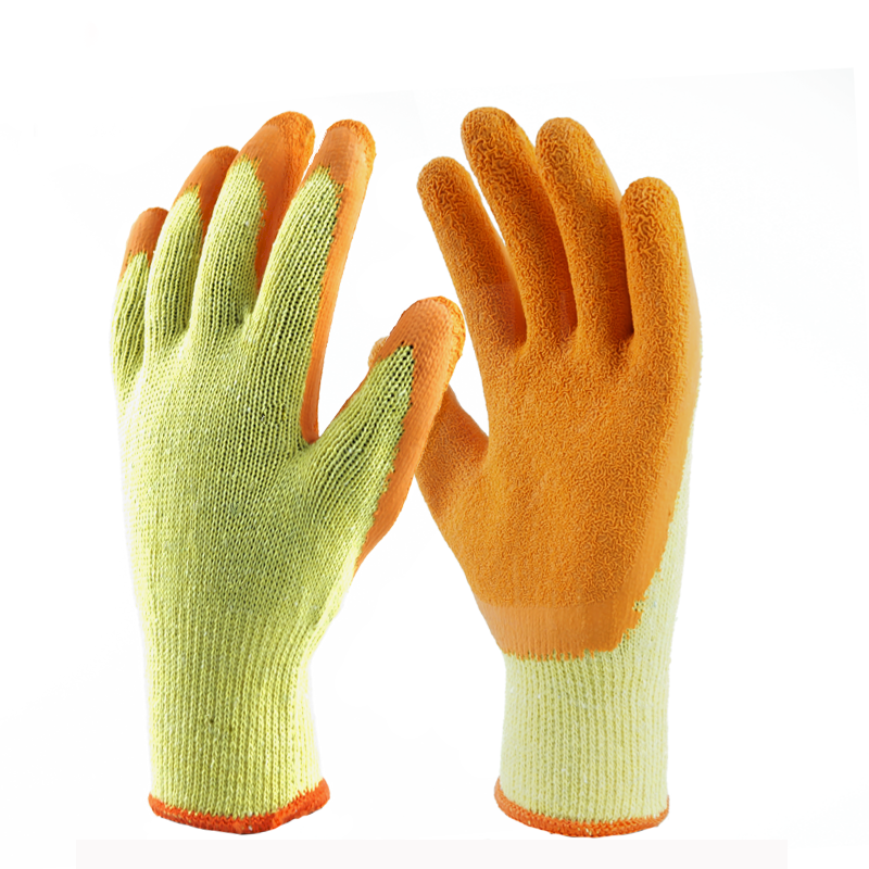 Industrial Safety Wrinkle Latex Hand Protective Wholesale Construction Anti Slip Grip Heavy Duty Latex Coated Working Gloves