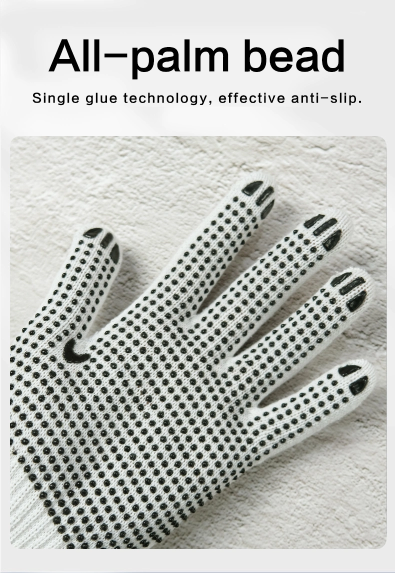 China Wholesale Safety Work Glove Labor/Working Guantes PVC Dotted/Dots Cotton Knitted Gloves