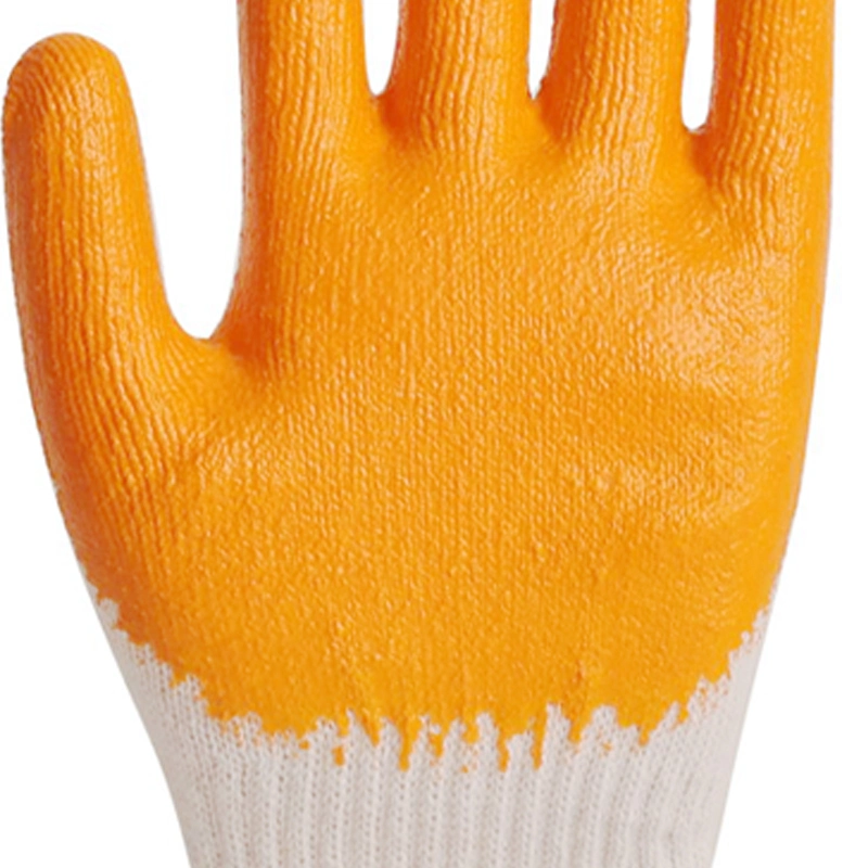 10 Gauge Wholesale Cheap Orange Latex Coated Guantes Knitted Cotton Hand Safety Working Gloves