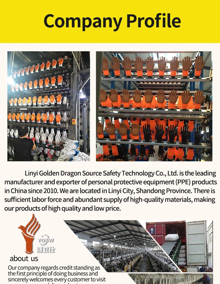 13 Gauge Factory Polyester Nylon Latex Crinkle / Wrinkle Coated Reusable Safety Work Gloves