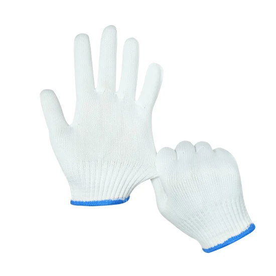 Белые хлопковые трикотажные перчатки калибра 7/10 Guantes